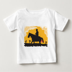 T-shirt Pour Bébé Cowboy de coucher du soleil