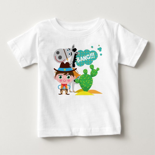 T-shirt Pour Bébé Cowboy et Horse (Devant)