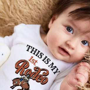 T-shirt Pour Bébé Cowboy My 1st Rodeo Baby boy premier anniversaire