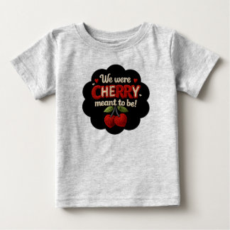T-shirt Pour Bébé Cozy knitted-style typography and adorable cherry