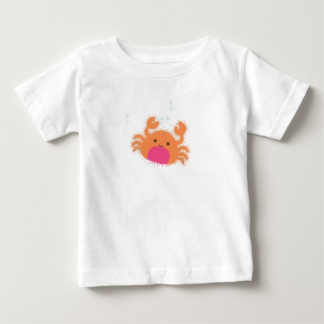 T-shirt Pour Bébé Crabe caricaturale orange (Devant)