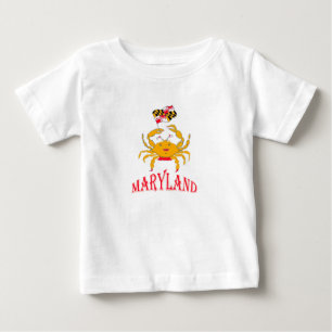 T-shirt Pour Bébé Crabe heureux dans le Maryland