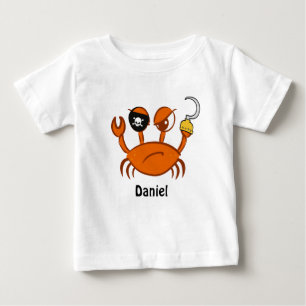 T-shirt Pour Bébé Crabe pirate mignon Cadeaux personnalisés fête d'a