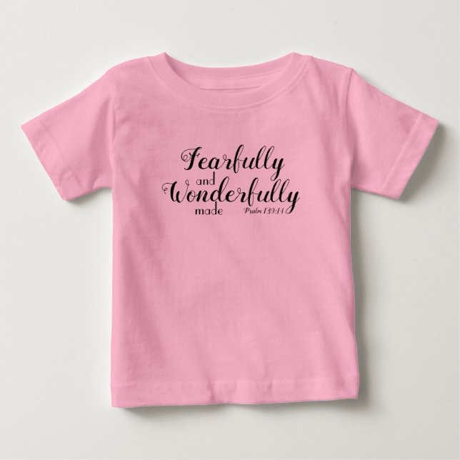 T-shirt Pour Bébé Craintivement et merveilleusement fait (Devant)