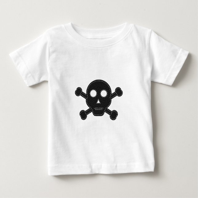 T-shirt Pour Bébé Crâne à flancs noirs (Devant)