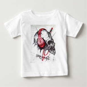 T-shirt Pour Bébé Crâne avec conception casque
