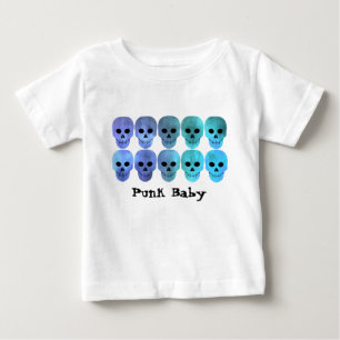 T-shirt Pour Bébé Crâne bleu bébé punk