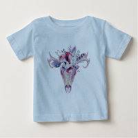 Crâne boho aux fleurs colorées