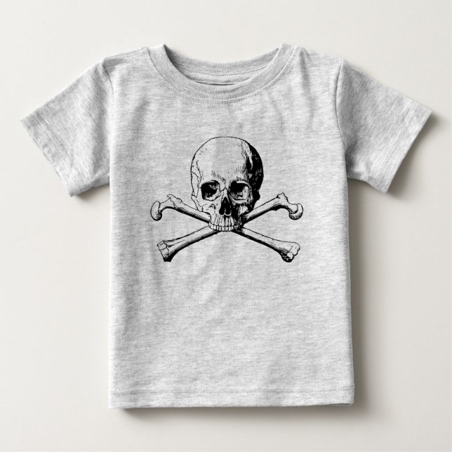 T-shirt Pour Bébé Crâne croisé (Devant)