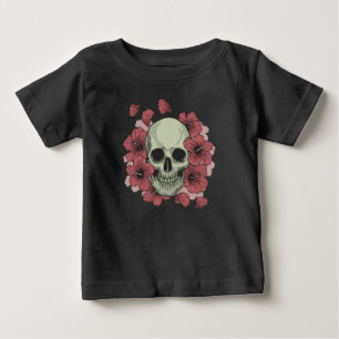 T-shirt Pour Bébé Crâne floral Dia de los Muertos   Chemise