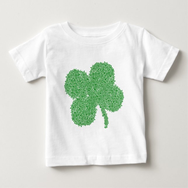 T-shirt Pour Bébé Crânes de trèfle - Saint Patrick's Day Lucky Green (Devant)
