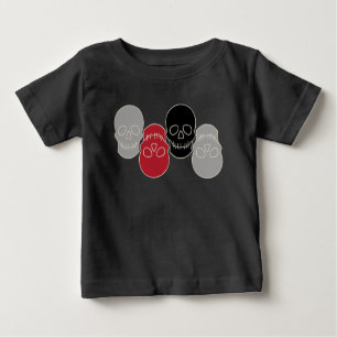 T-shirt Pour Bébé Crânes - Gris fantôme et Blanc osseux