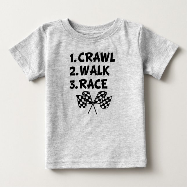 T-shirt Pour Bébé Crawl Walk Race drôle baby-shirt garçon (Devant)