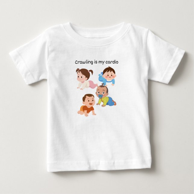 T-shirt Pour Bébé Crawling est mon cardio (Devant)