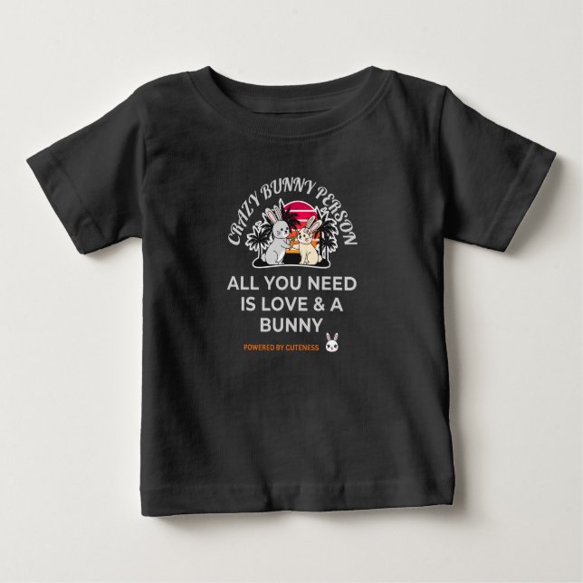 T-shirt Pour Bébé Crazy Bunny Person (Devant)