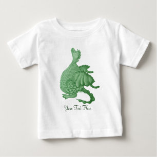 T-shirt Pour Bébé créature imaginaire mythique dragon vert mignon