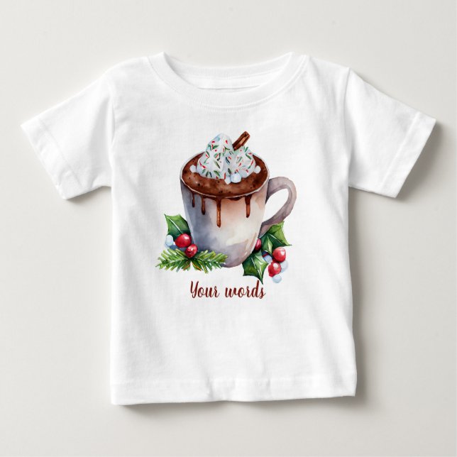 T-shirt Pour Bébé Créez votre propre chocolat chaud de vacances (Devant)