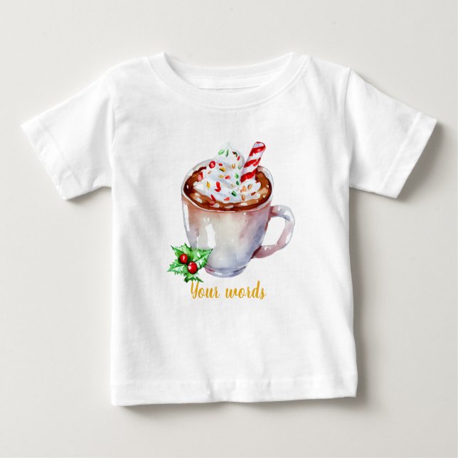 T-shirt Pour Bébé Créez votre propre chocolat chaud Festif de vacanc (Devant)