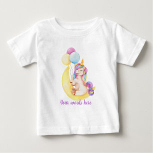 T-shirt Pour Bébé Créez votre propre licorne Lune Anniversaire