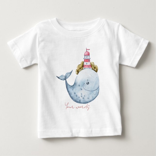 T-shirt Pour Bébé Créez votre propre phare de baleine (Devant)