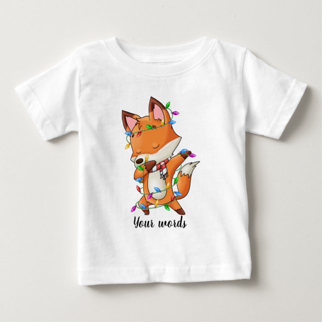 T-shirt Pour Bébé Créez votre propre Renard de Noël (Devant)