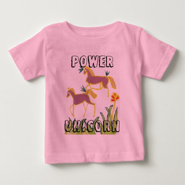 T-shirt Pour Bébé Créez votre propre Unicorne Flora Power Cute Aesth (Devant)