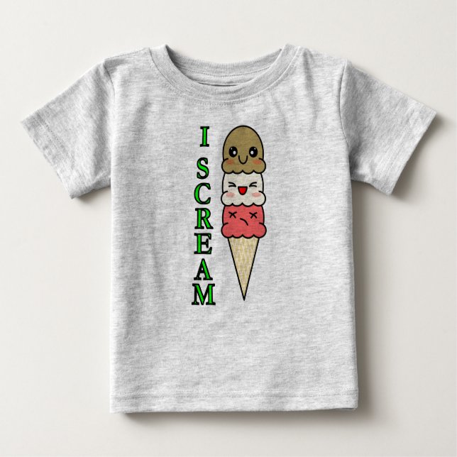 T-shirt Pour Bébé Crème glacée de Kawaii (Devant)