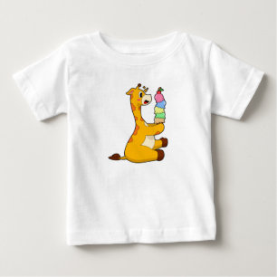 T-shirt Pour Bébé Crème glacée Giraffe gaufre