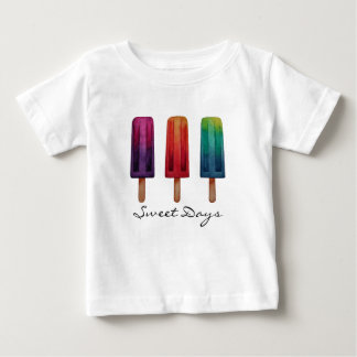 T-shirt Pour Bébé Crèmes Glacées Sucettes Mignonnes Aquarelle