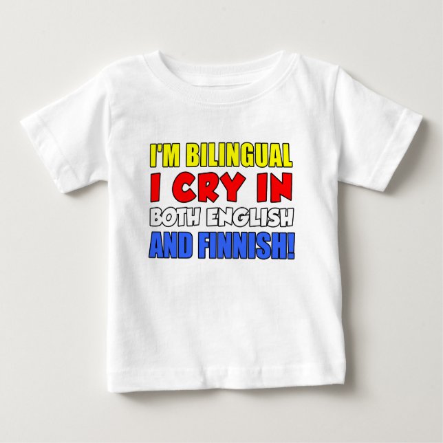 T-shirt Pour Bébé Cri Bilingue En Finnois (Devant)