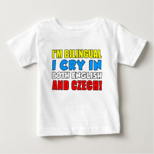 T-shirt Pour Bébé Cri Bilingue En Tchèque