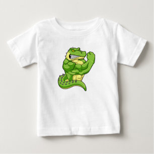 T-shirt Pour Bébé Crocodile comme Bodybuilder & grands Muscles