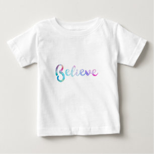 T-shirt Pour Bébé Croire la typographie de l'aquarelle