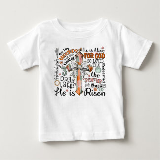 T-shirt Pour Bébé Croix de Pâques chrétienne Il est ressuscité