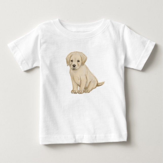 T-shirt Pour Bébé Croquis adorable de chiot labrador (Devant)