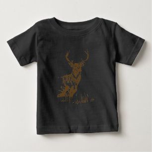 T-shirt Pour Bébé croquis artistique Brown buck