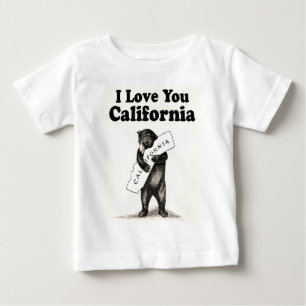 T-shirt Pour Bébé Cru je t'aime la Californie