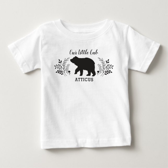 T-shirt Pour Bébé Cube Ours Bois (Devant)