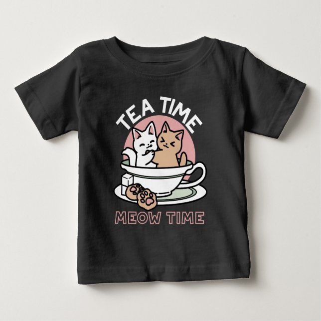 T-shirt Pour Bébé Cuddin en coupe - Tea Time adorable (Devant)