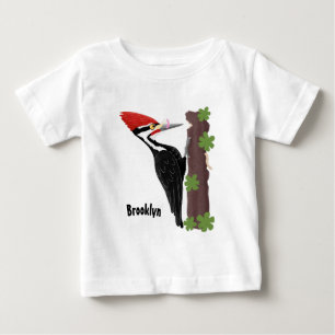 T-shirt Pour Bébé Cue drôle Pileated woodpecker dessin d'illustratio