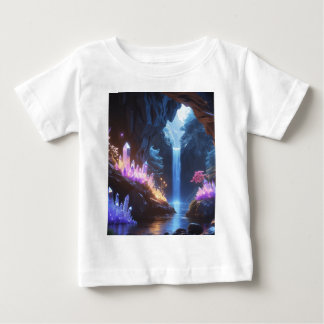 T-shirt Pour Bébé Cueva de cristal con cascada mágica