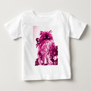 T-shirt Pour Bébé CUISINE AVEC ROSES, Rose Fuchsia Blanc