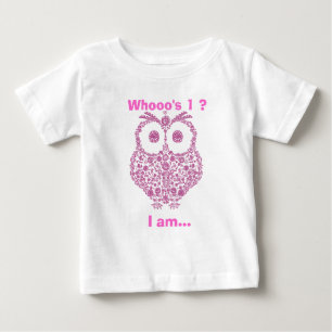 T-SHIRT POUR BÉBÉ CUL OWL ROSE FILLES PREMIER CADEAU D'ANNIVERSAIRE