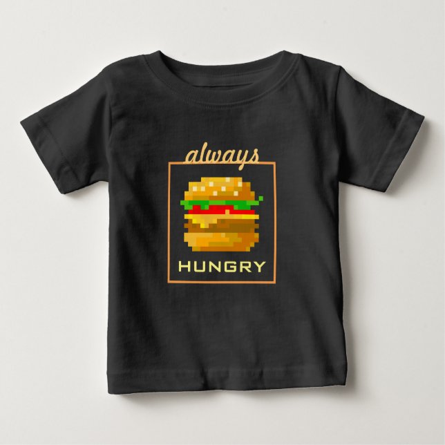 T-shirt Pour Bébé Cute 8 bits Burger Colorful Fast Food Fun Pixel Ar (Devant)