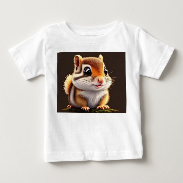 T-shirt Pour Bébé Cute adorable Chipmunk (Devant)