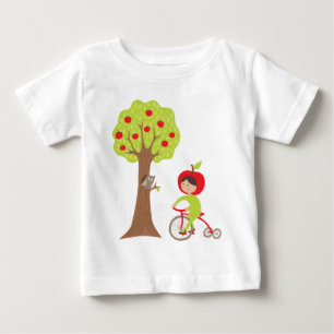T-shirt Pour Bébé Cute Apple Girl Biking par un Graphisme d'Apple Tr