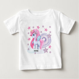 T-shirt Pour Bébé Cute aquarelle Rainbow Unicorn Personnalisé
