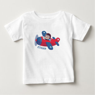 T-shirt Pour Bébé Cute Aviator Avion Pilote Personnalisé