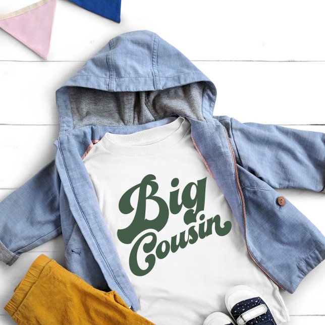 T-shirt Pour Bébé Cute Big Cousin | Famille Green Matching (Créateur téléchargé)