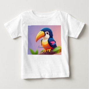 T-shirt Pour Bébé Cute bleu Toucan